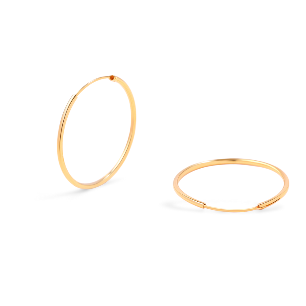 Pendientes de aro sin fin - Chapado en oro de 18 quilates. / 15MM