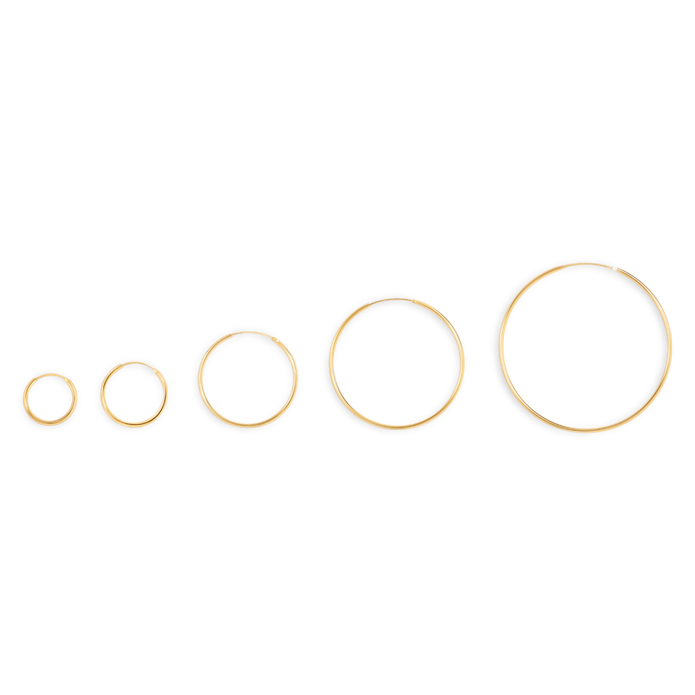 Pendientes de aro sin fin - Chapado en oro de 18 quilates. / 15MM