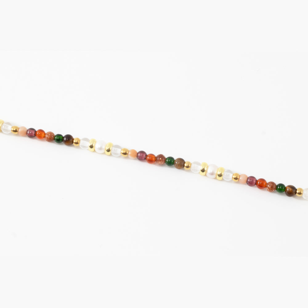 Rainbow Tourmaline Minimalist Bracelet - Gold