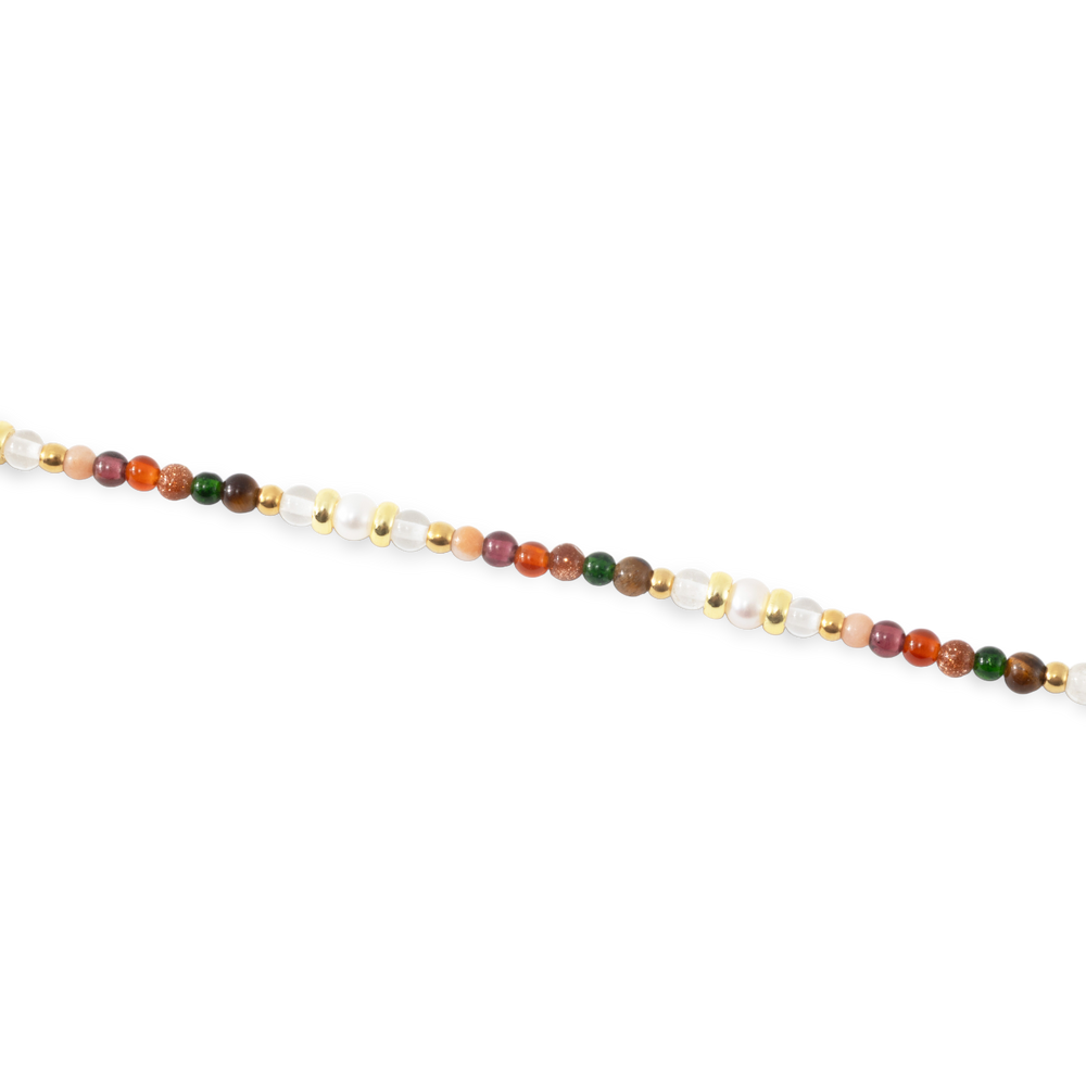 Rainbow Tourmaline Minimalist Bracelet - 18k Gold Plated