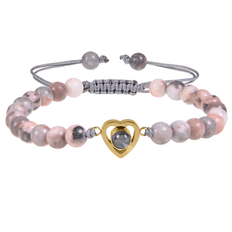 Beaded Heart Photo Bracelet