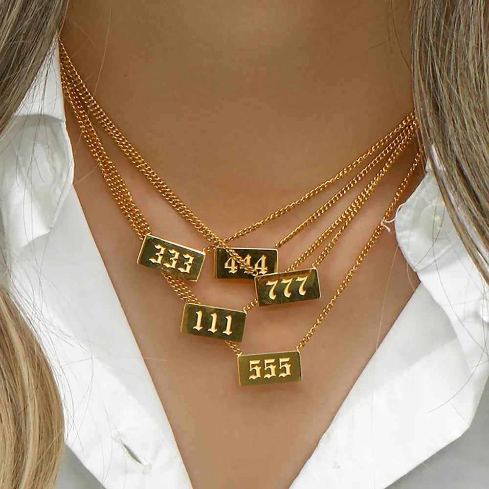 Angel Number Bar Necklace - 111