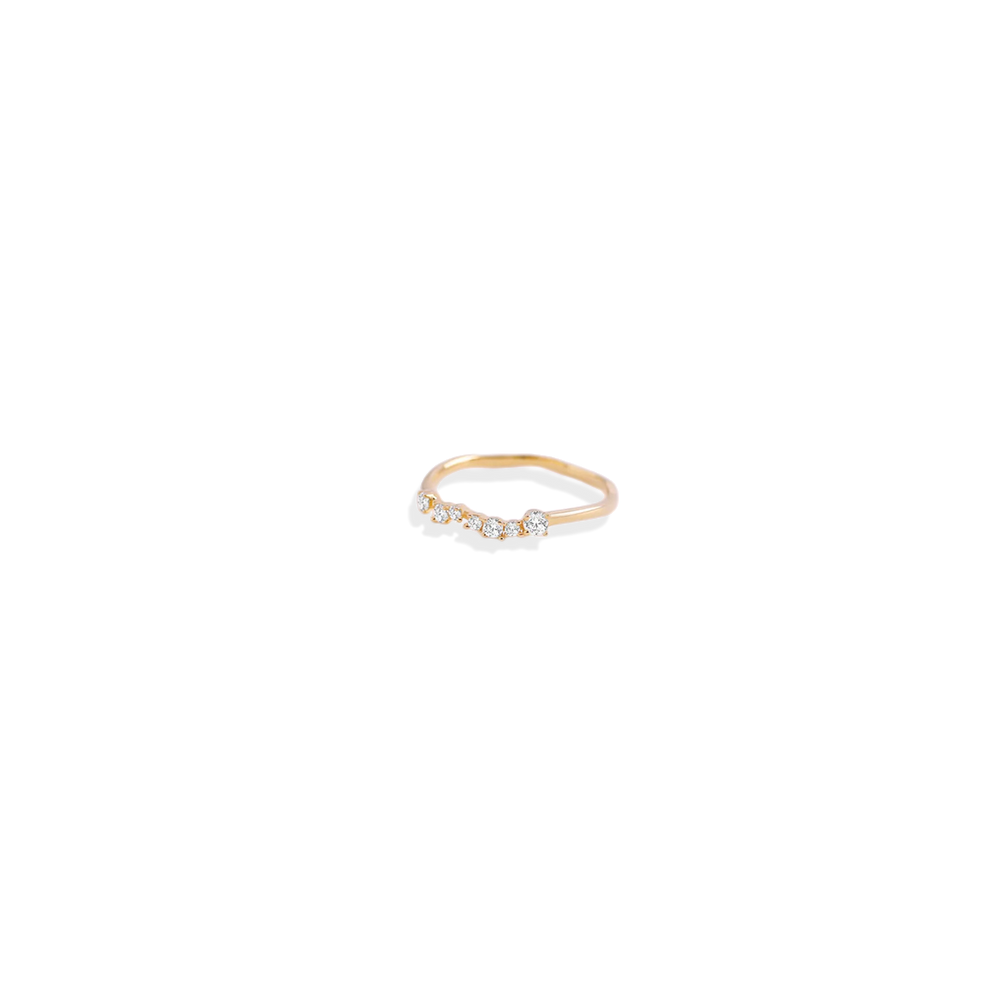 Shimmer Diamond Ring - 18k Gold Over Sterling Silver / 5