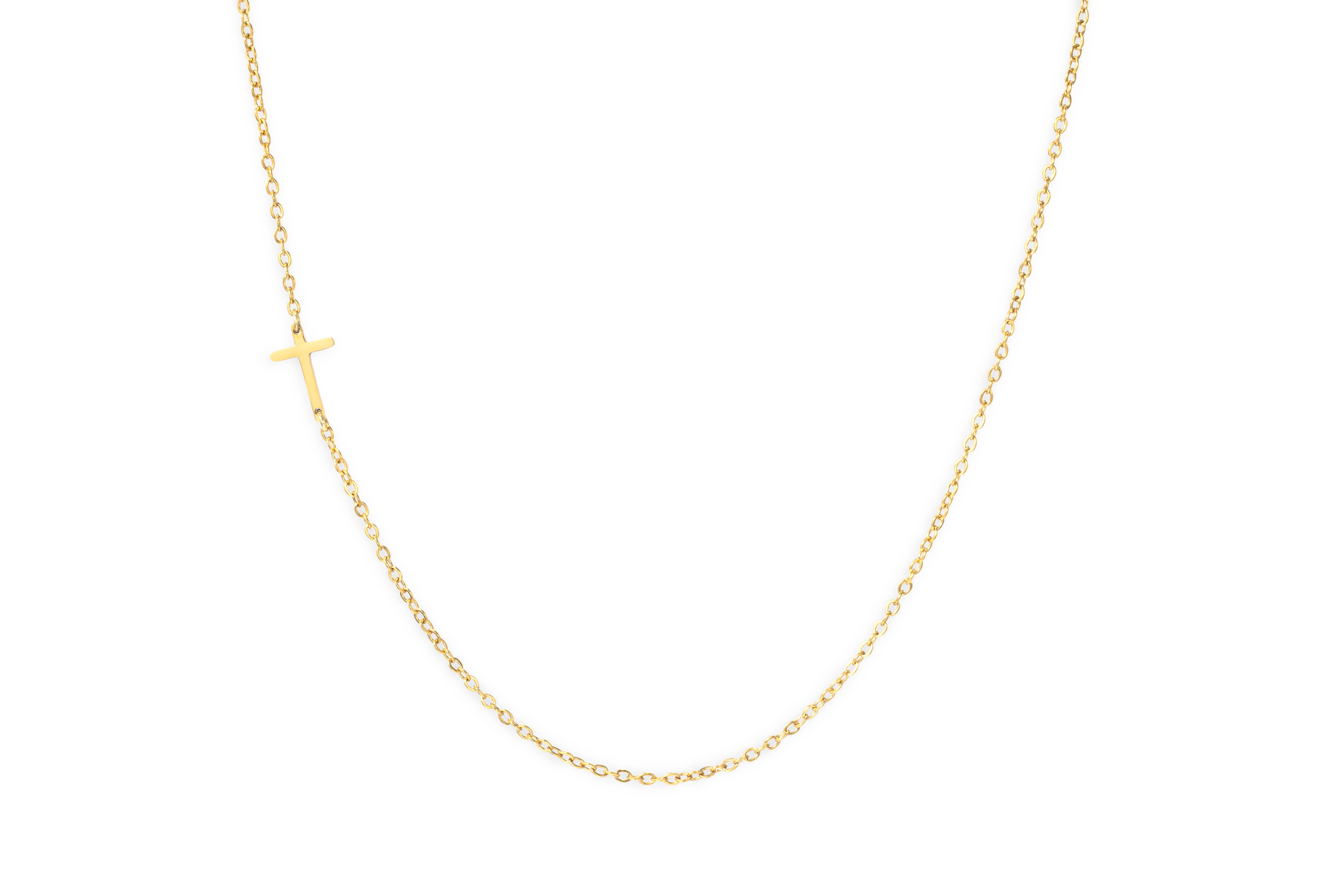Dainty Sideways Cross Necklace