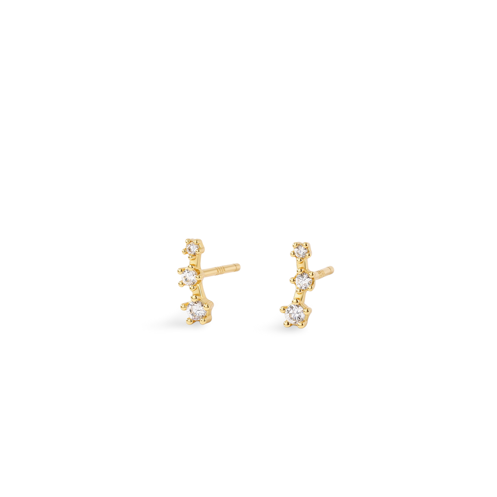 Sparkling Mini Climber Studs - Gold