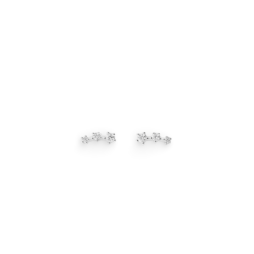 Sparkling Mini Climber Studs - Silver