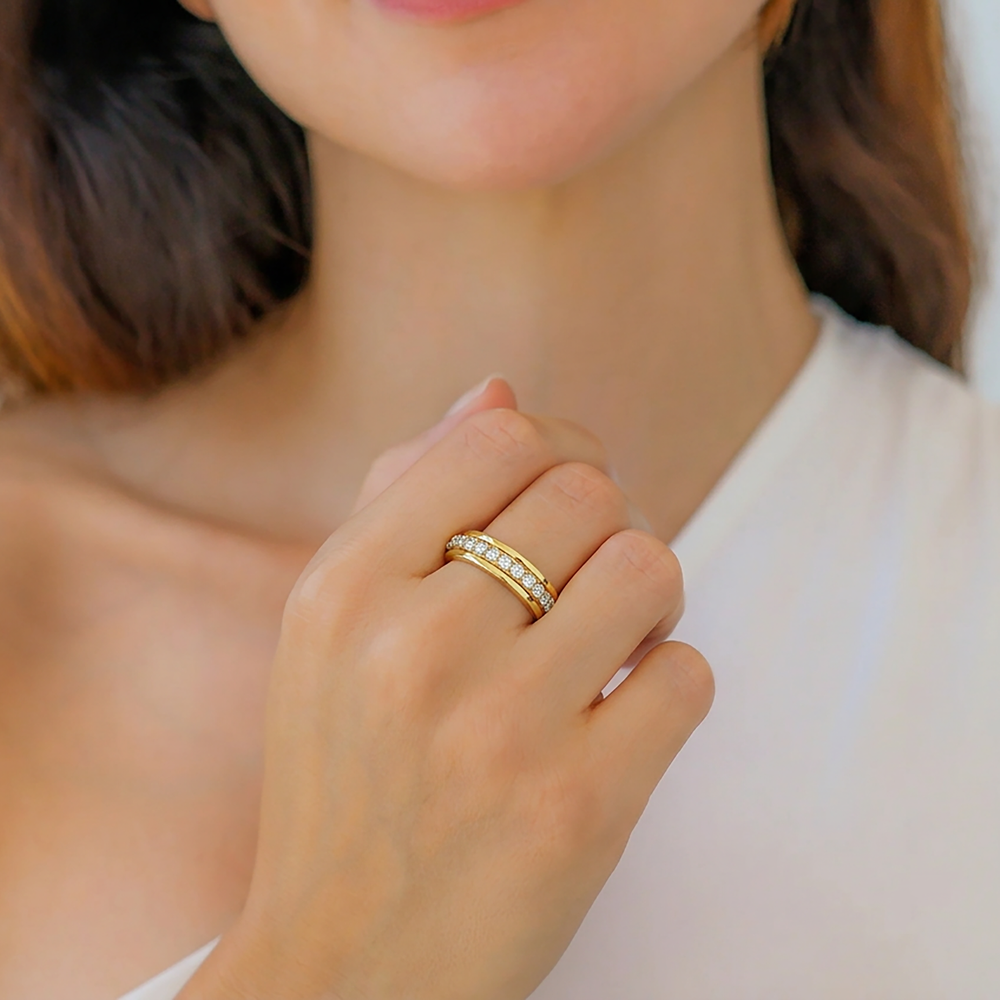 Spinning Fidget Eternity Ring - Gold / 6