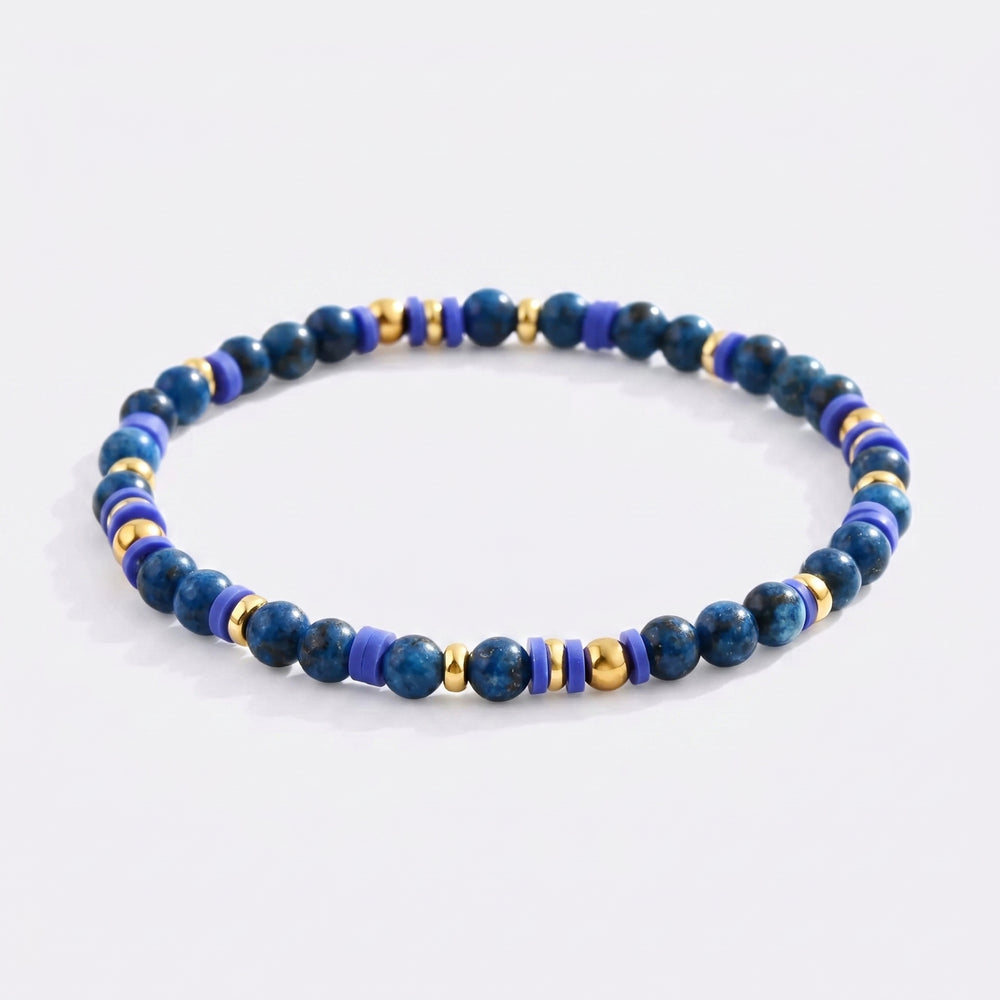 Stacking Birthstone Beaded Bracelet - September Sapphire / 6.5"