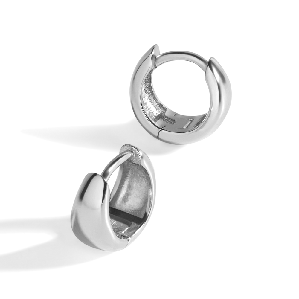 Teardrop Huggie Hoop Earrings - 925 Sterling Silver / 6mm