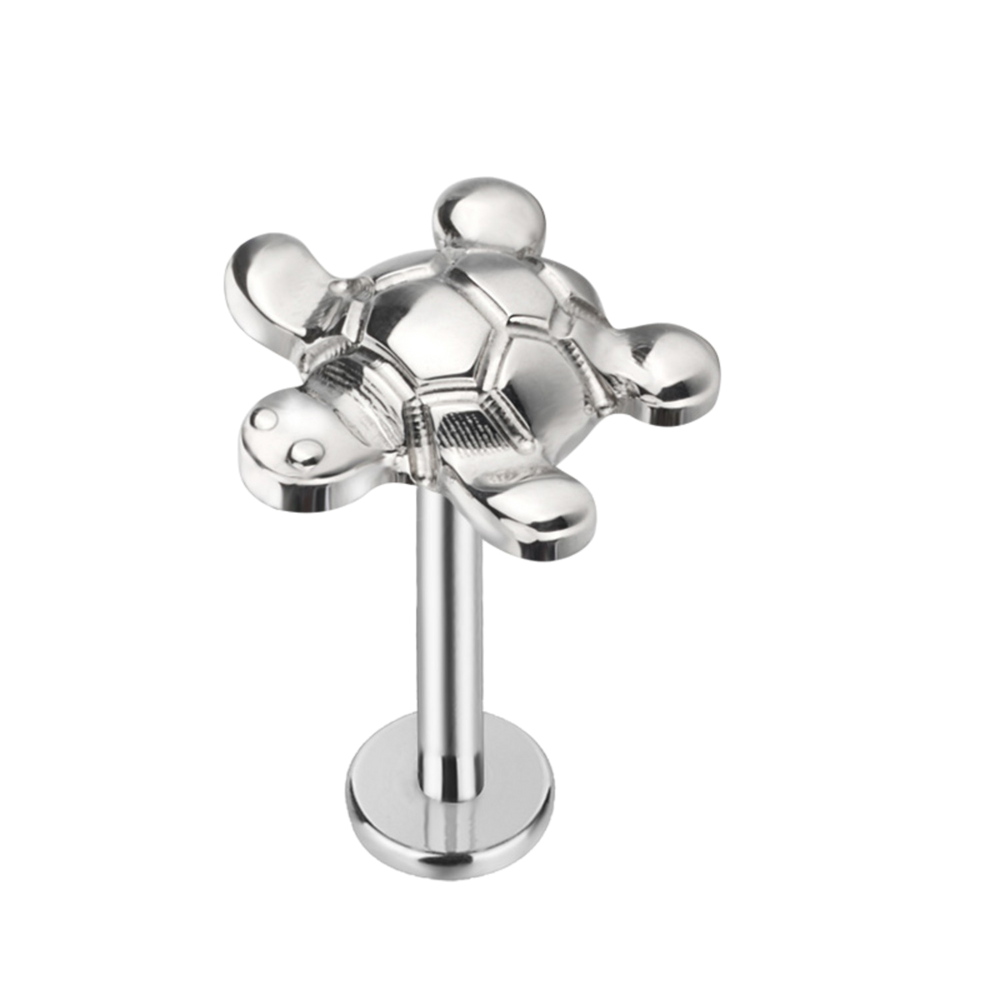 Cute Labret Studs | 16g - Silver / Turtle / 6mm