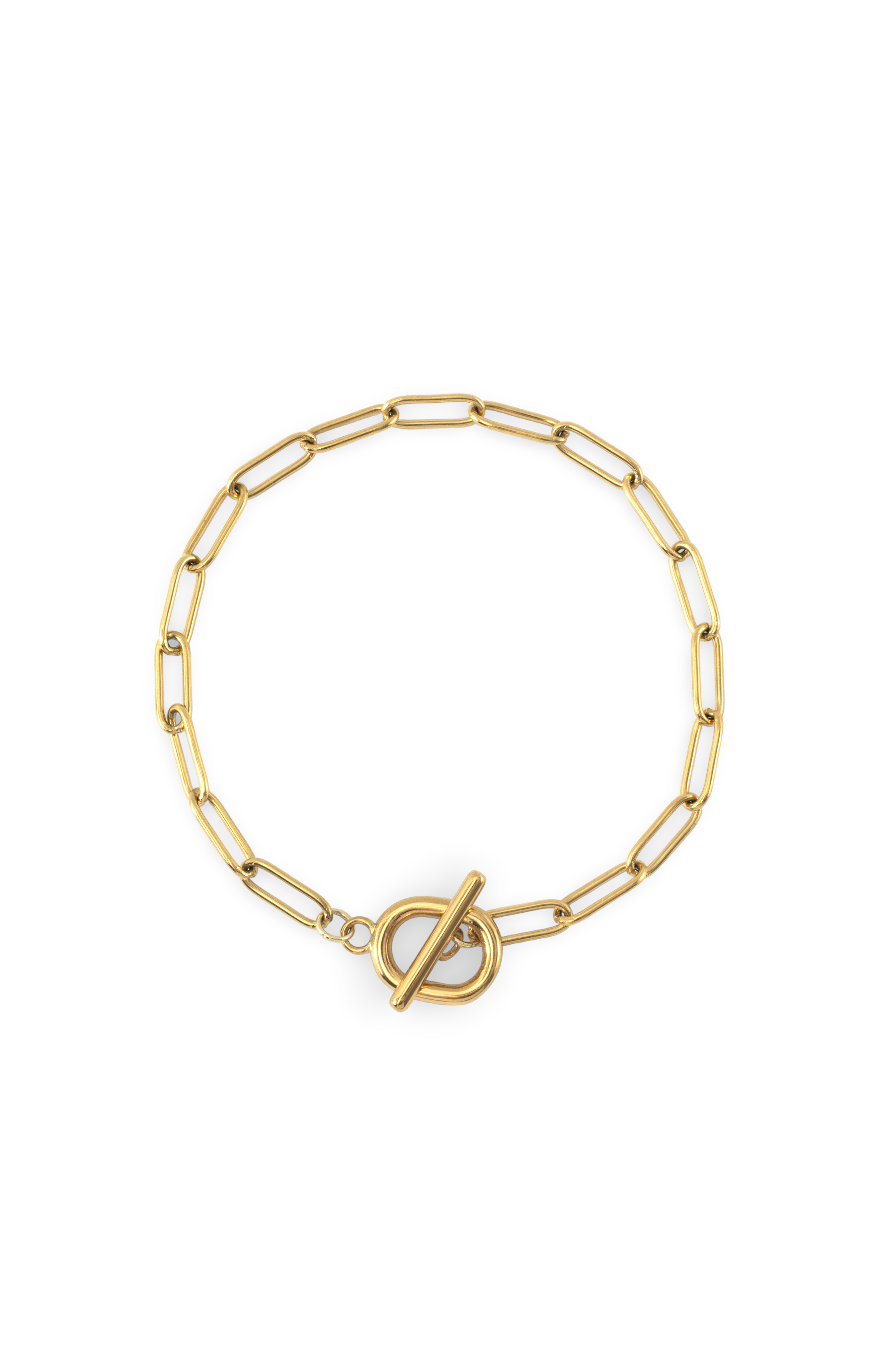 Toggle Clasp Paperclip Chain Bracelet