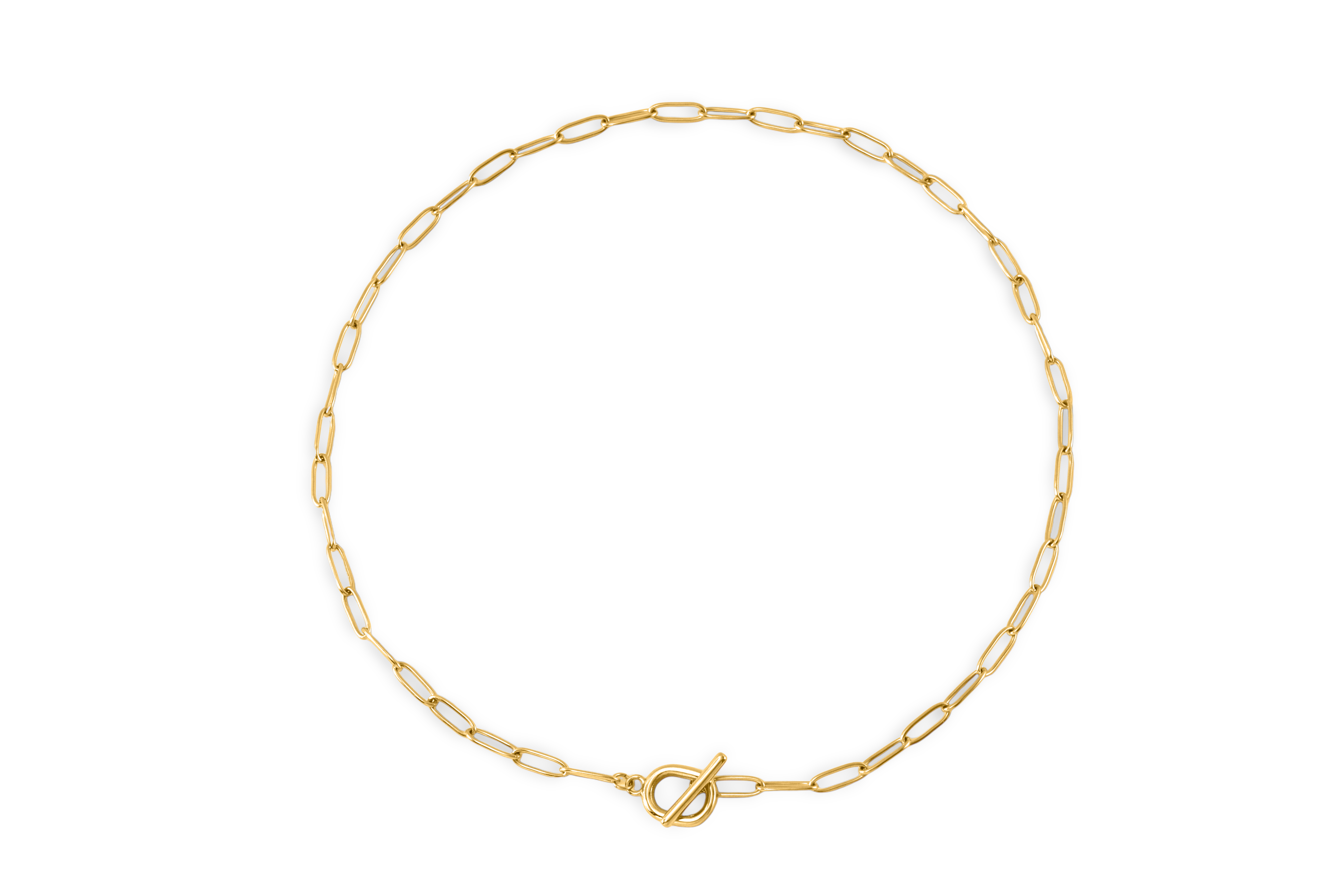 Toggle Clasp Paperclip Chain Necklace