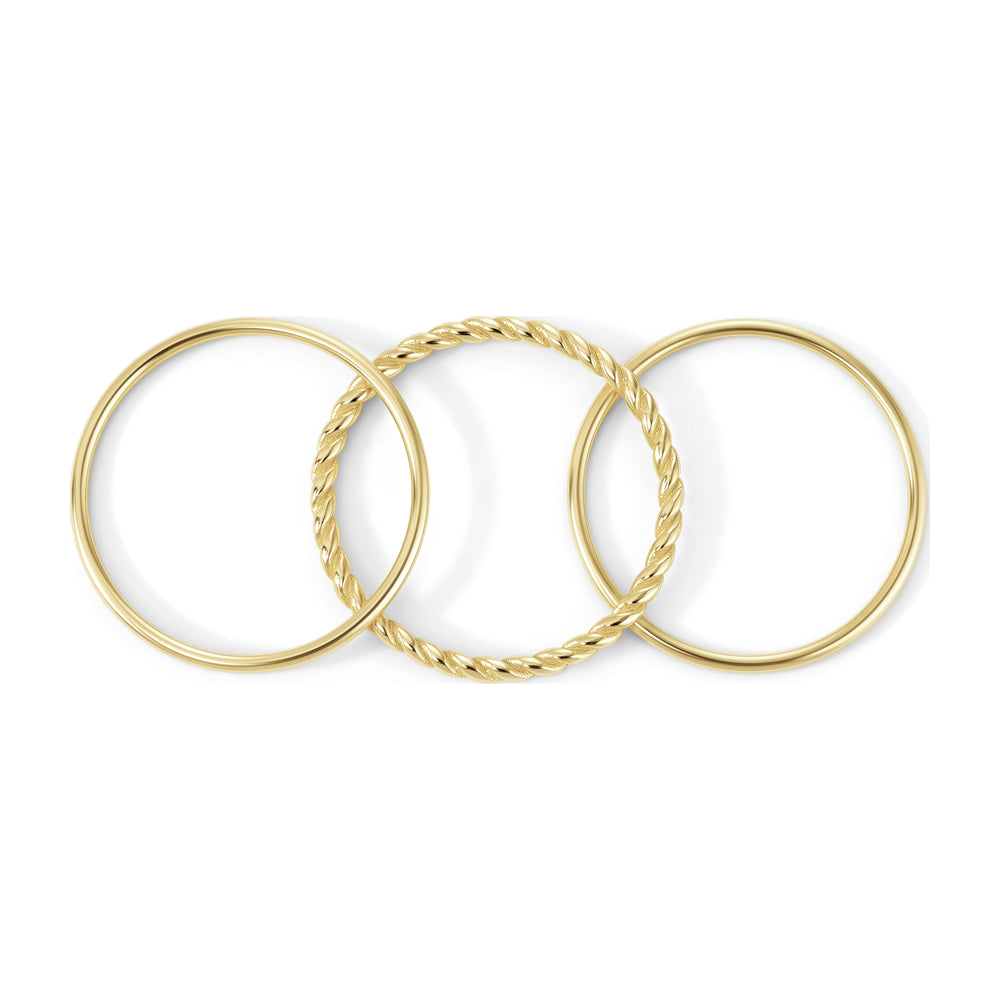 Trio Stacking Ring Set - Gold / 7