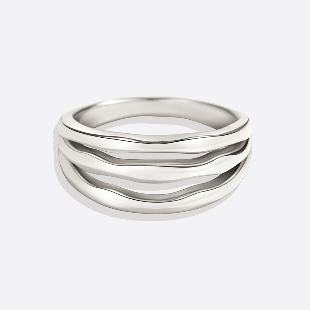 Gold Triple Ring - 11 / 925 Sterling Silver