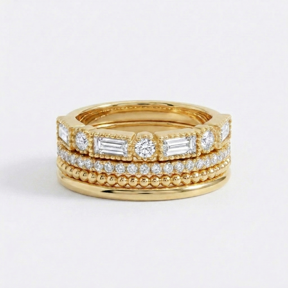 Vintage Maximalist Ring Stack - Gold / 7