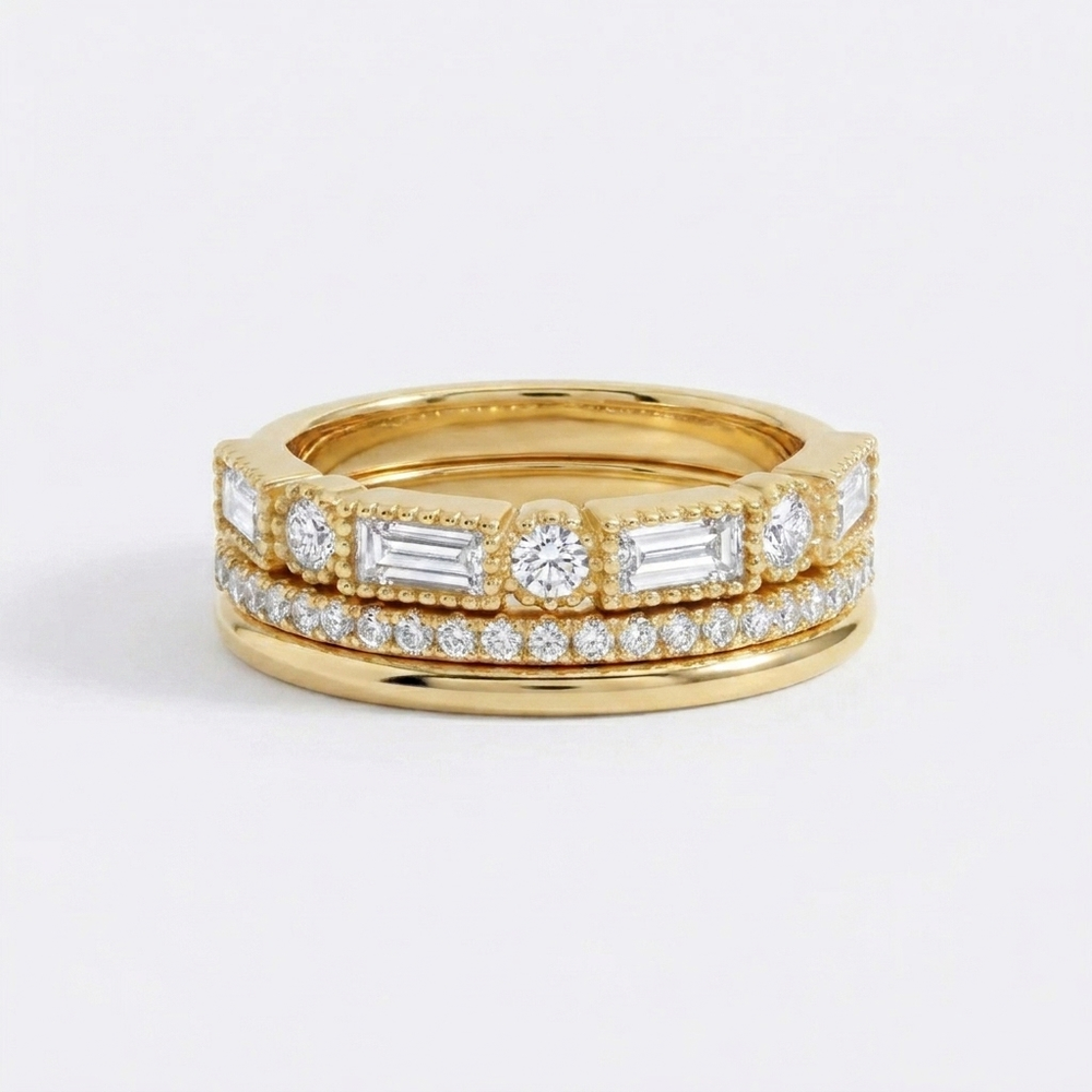 Vintage Ring Stack - Gold / 7