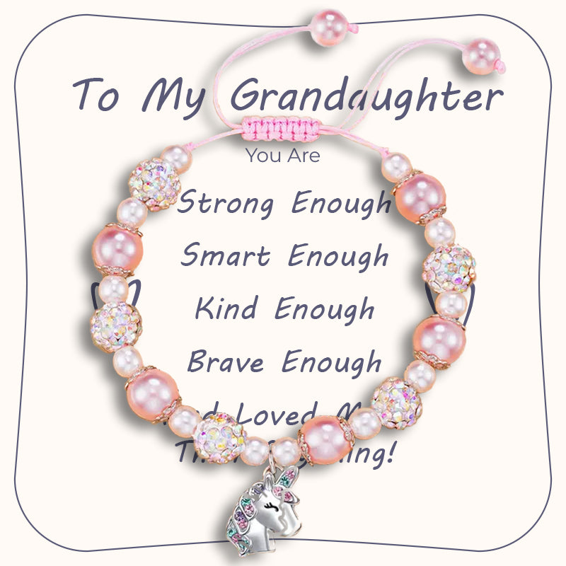 To My Granddaughter Unicorn Stone Bracelet - Unicorn
