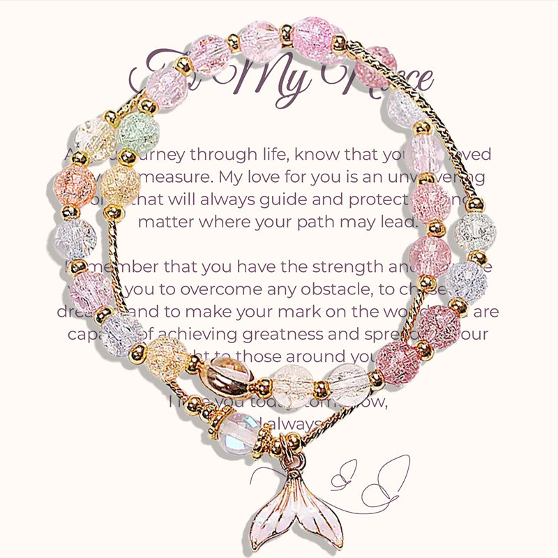 To My Niece Mermaid Bracelet - White Crackle