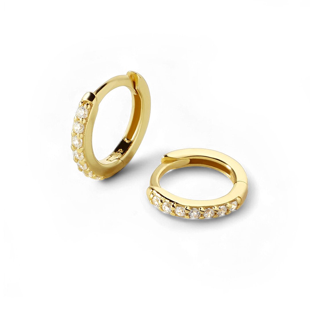 Pendientes de aro con pavé Huggie