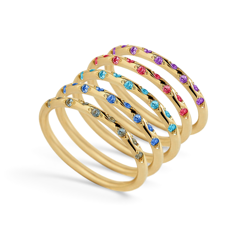 Dainty Constellation Birthstone Ring - Gold / June Alexandrite / 5