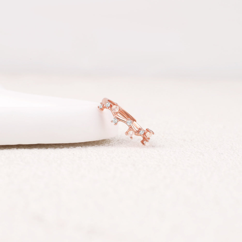 Moonstone Constellation Band - 18k Rose Gold Over Sterling Silver