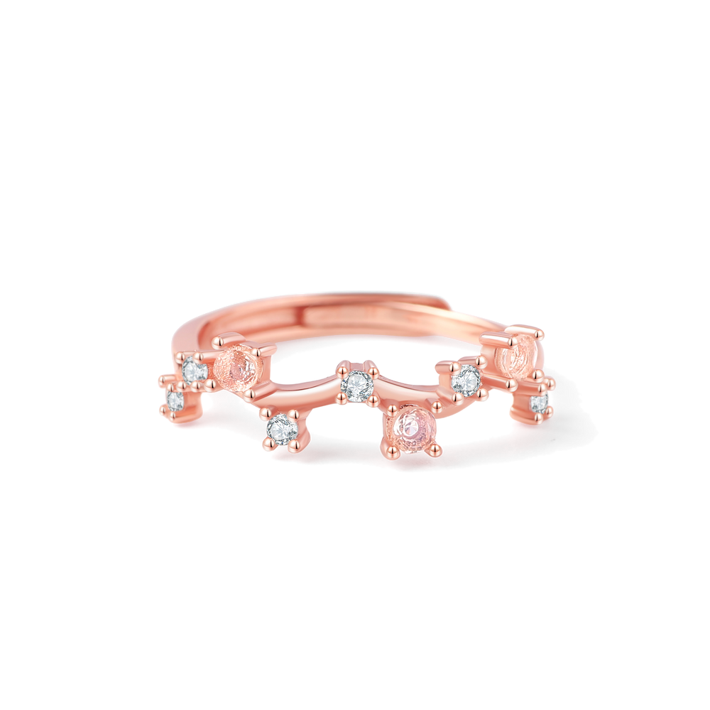 Moonstone Constellation Band - 18k Rose Gold Over Sterling Silver