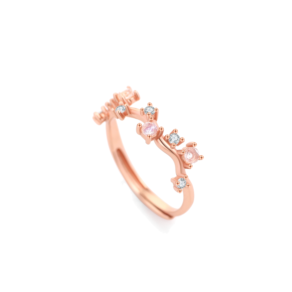 Moonstone Constellation Band - 18k Rose Gold Over Sterling Silver