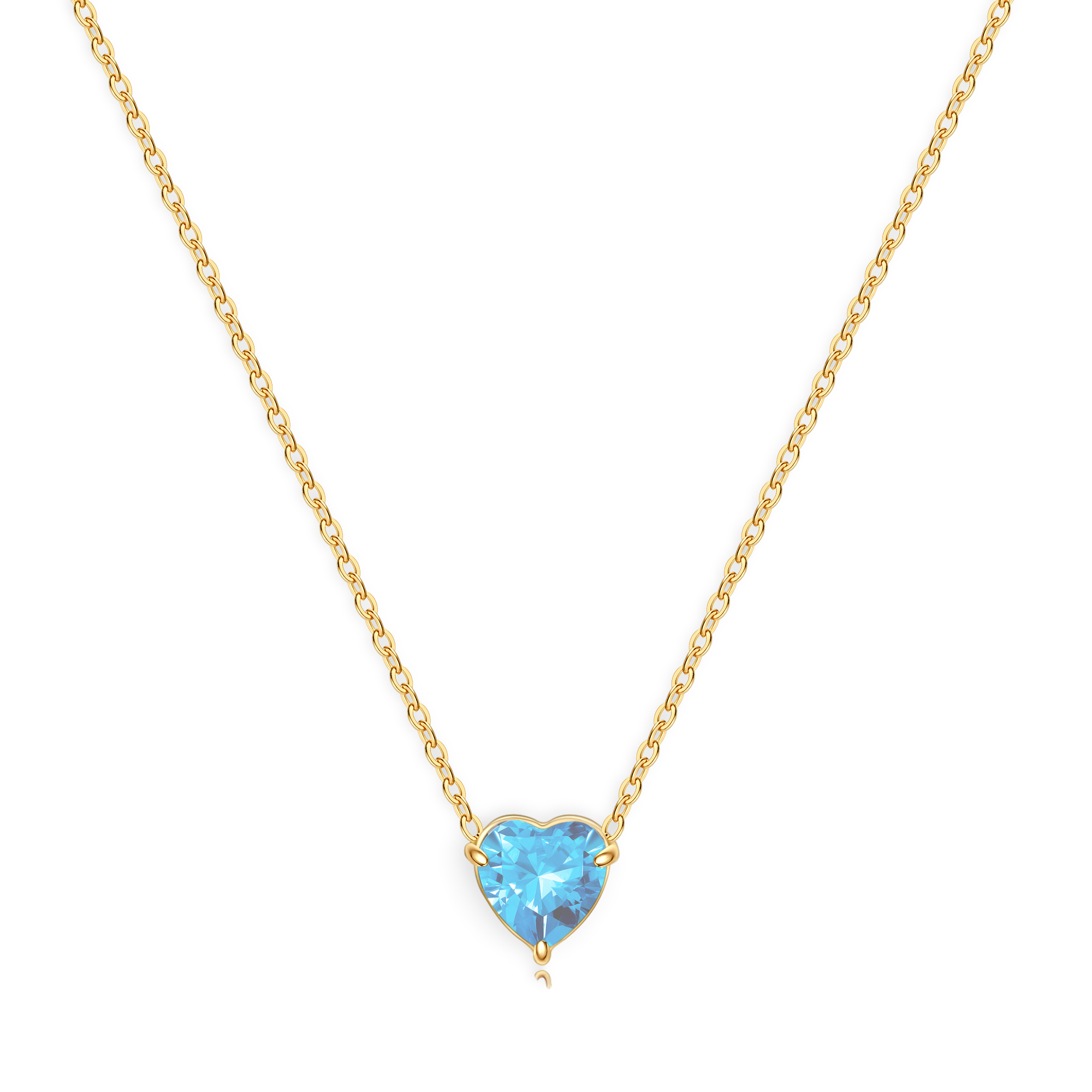 Dainty Birthstone Heart Necklace