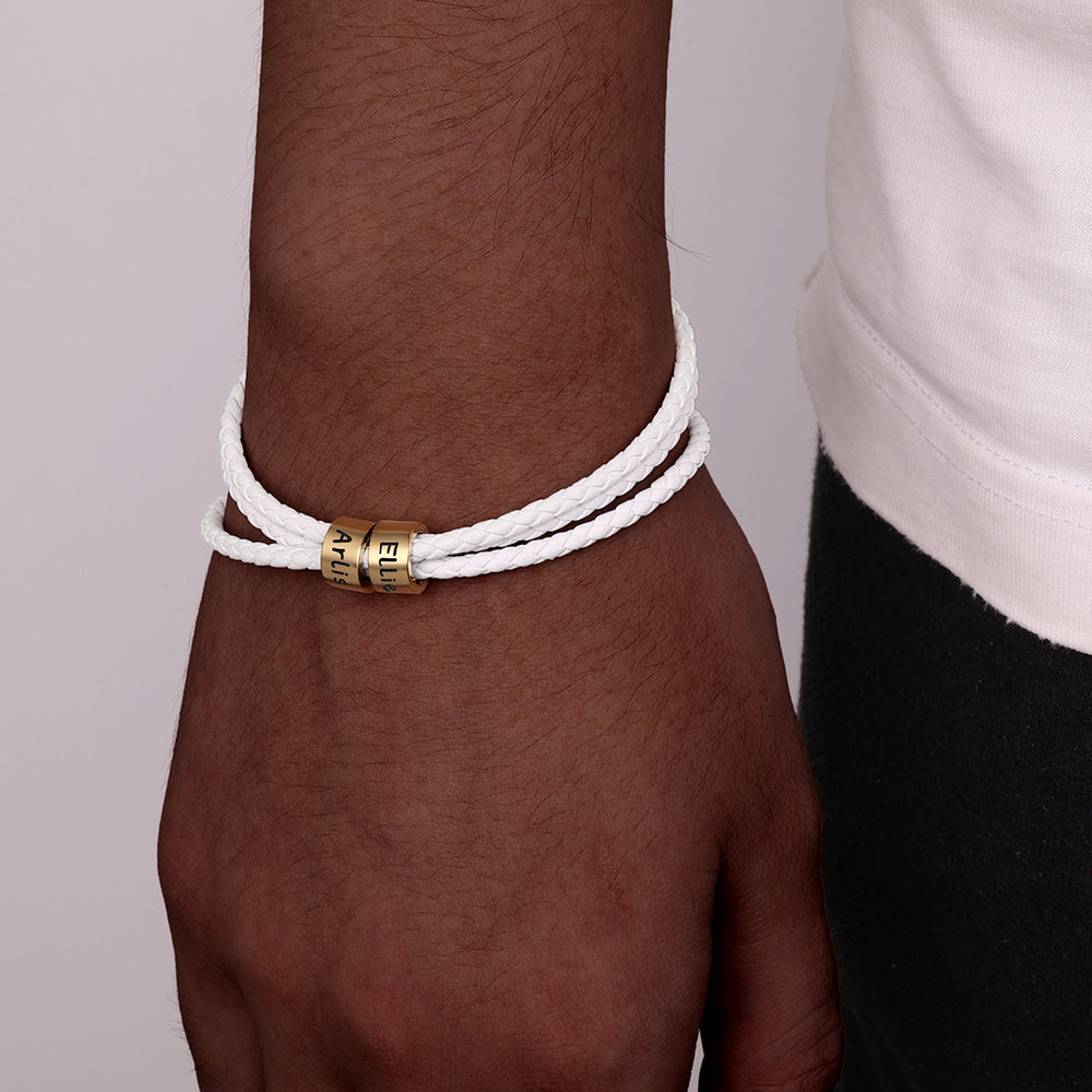 Personalized Beaded Bracelet - Navy / Gold / 1