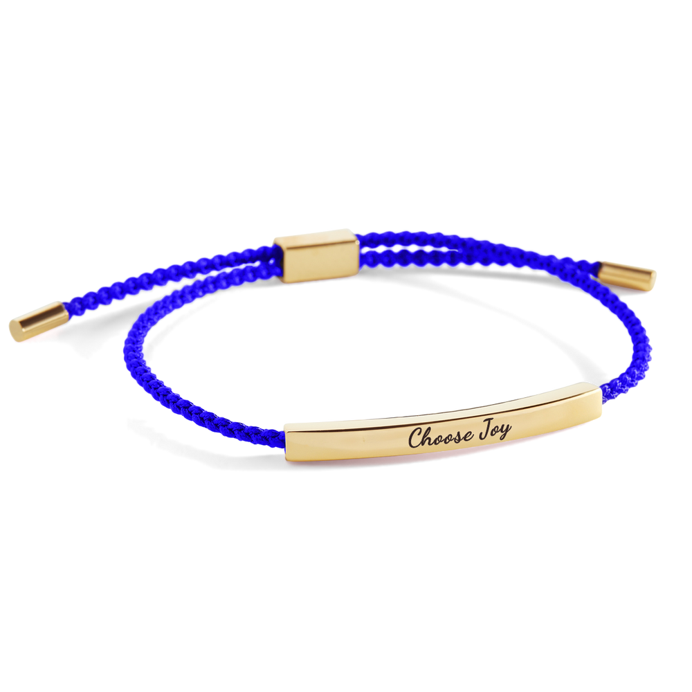 Choose Joy Inspire Bracelet - Gold / Royal Blue