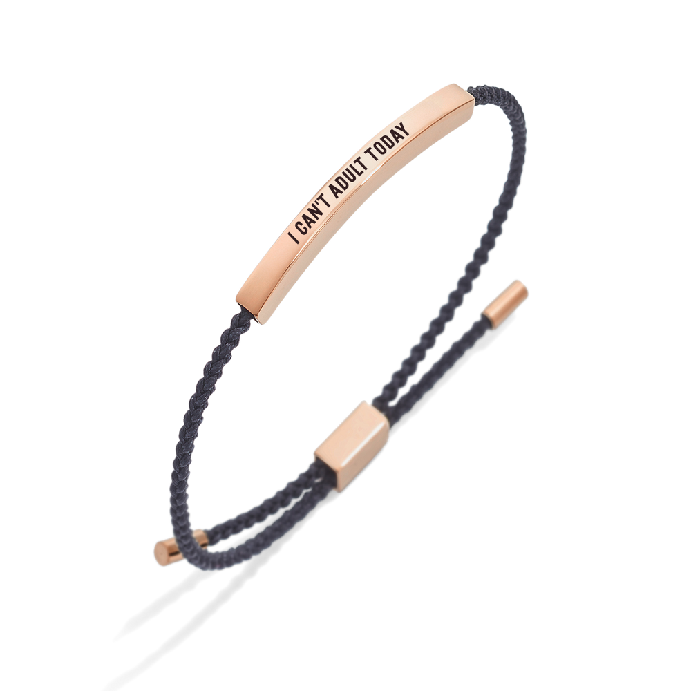 I Can't Adult Today Inspire Bracelet - 18k Rose Gold Plated / Lucky Red