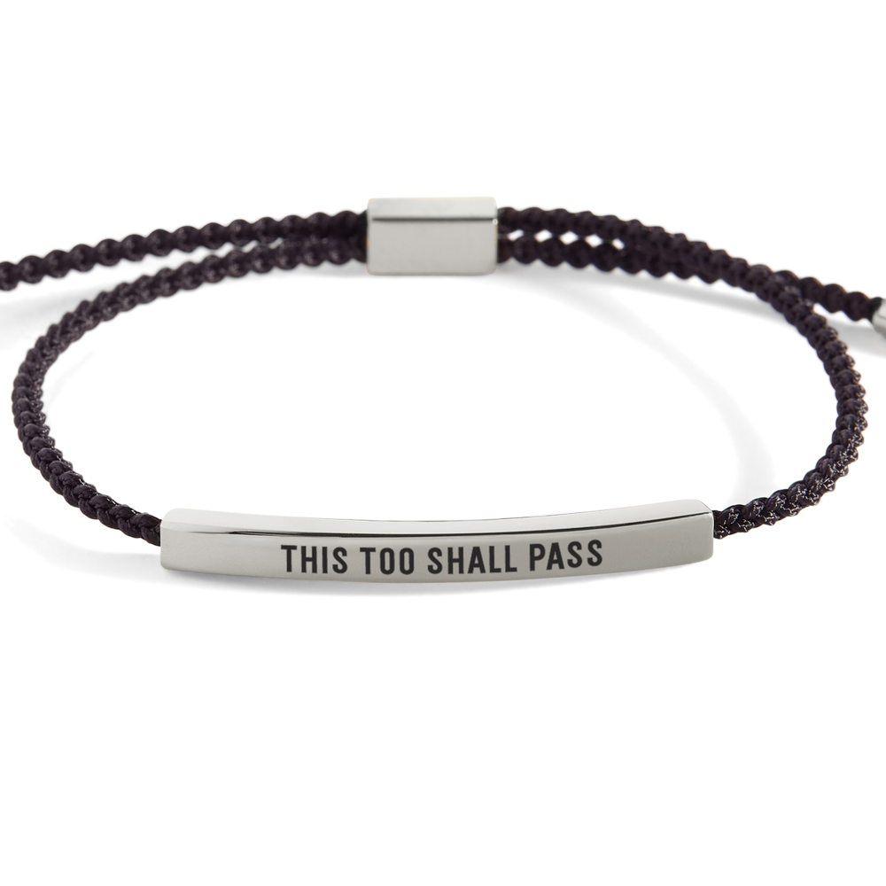 This Too Shall Pass Inspire Bracelet - Silver / Midnight Black / Standard