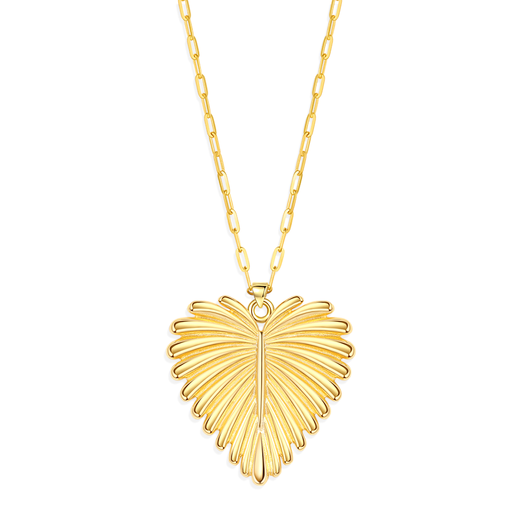 Full-Heart Palm Pendant Necklace