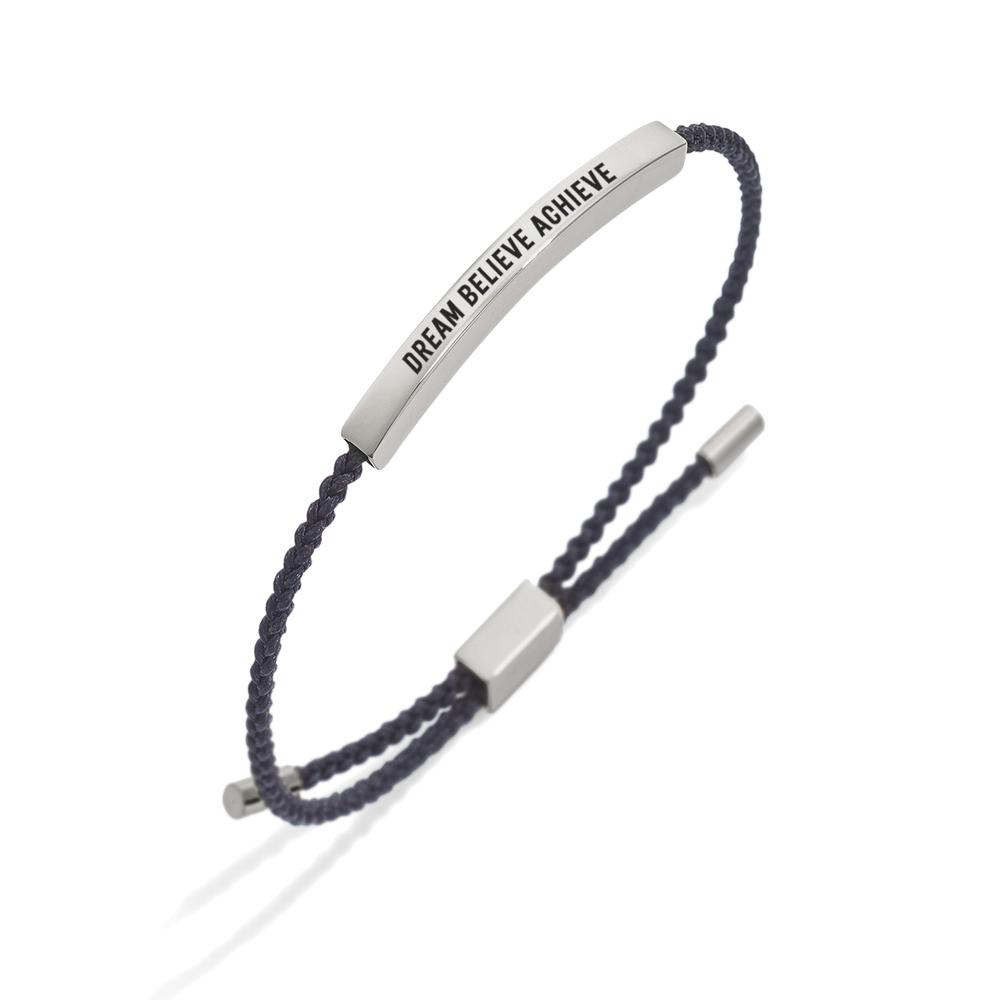 Dream Believe Achieve Inspire Bracelet - Silver / Midnight Black / Standard