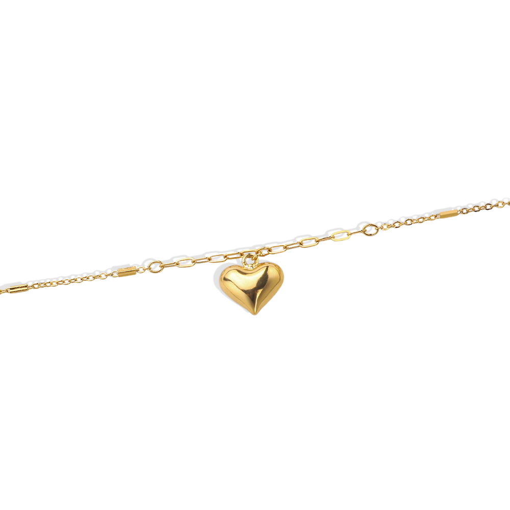 Balloon Heart with Paperclip Chain Necklace - Default Title
