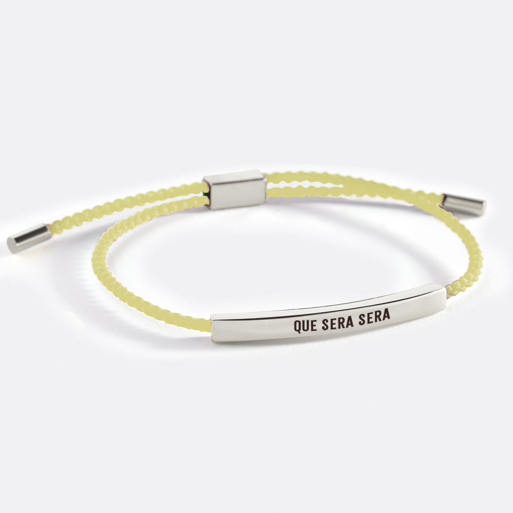 Que Sera Sera Inspire Bracelet - Silver / Lemon Yellow / Standard