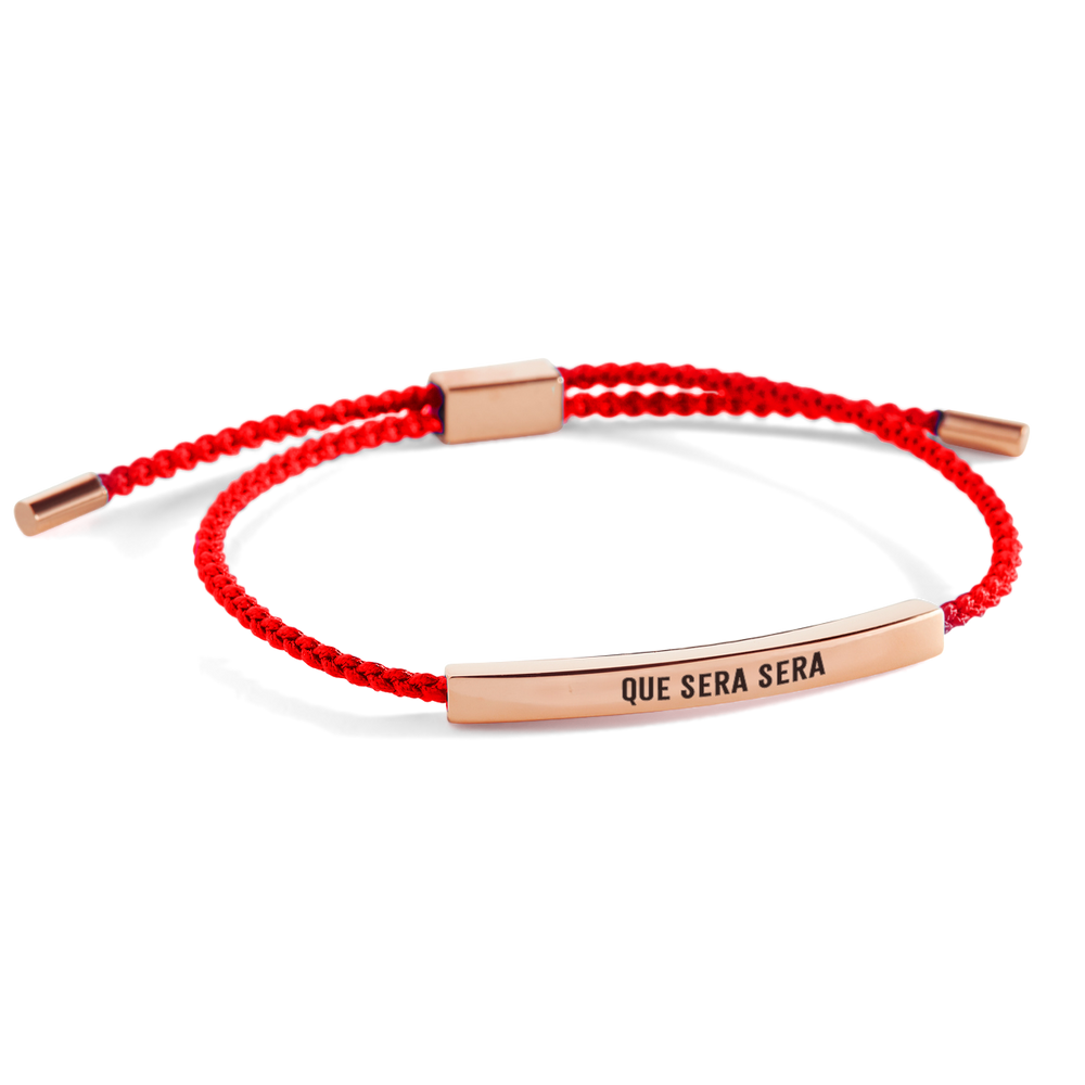 Que Sera Sera Inspire Bracelet - 18k Rose Gold Plated / Lucky Red / Standard