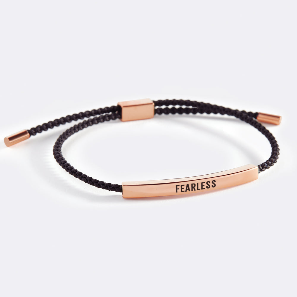 Fearless Inspire Bracelet - 18k Rose Gold Plated / Midnight Black / Standard