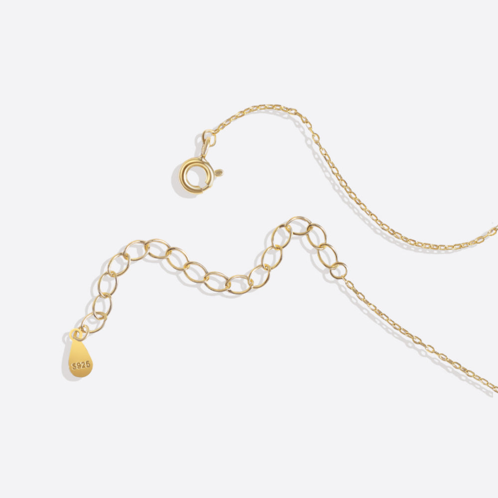 Curved Diamond Bar Necklace - 18k Gold Over Sterling Silver