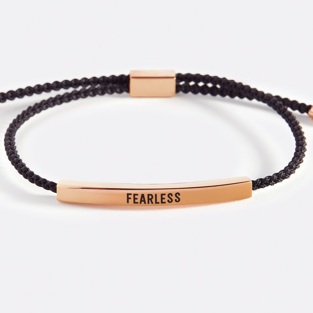 Fearless Inspire Bracelet - 18k Rose Gold Plated / Midnight Black / Standard