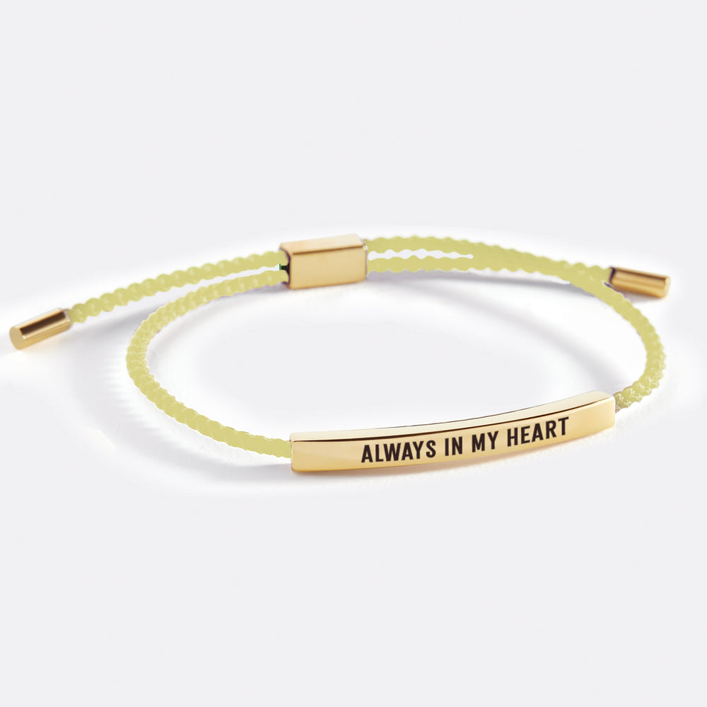 Always In My Heart Inspire Bracelet - Gold / Lemon Yellow / Personalized