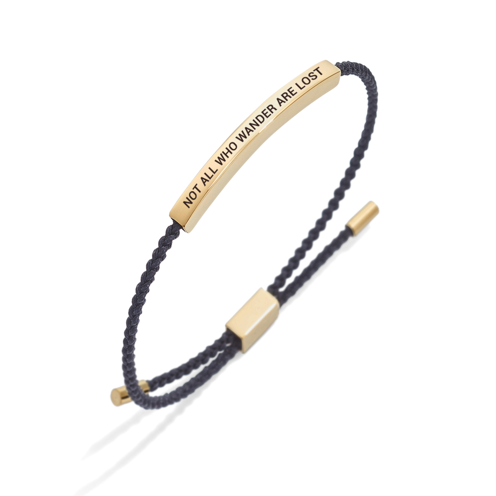 Not All Who Wander Are Lost Inspire Bracelet - Gold / Midnight Black