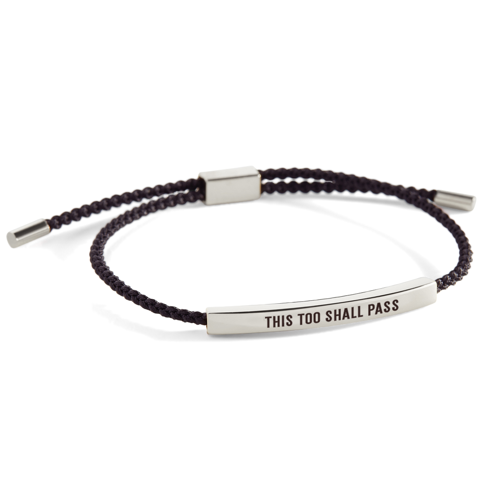 This Too Shall Pass Inspire Bracelet - Silver / Midnight Black / Standard