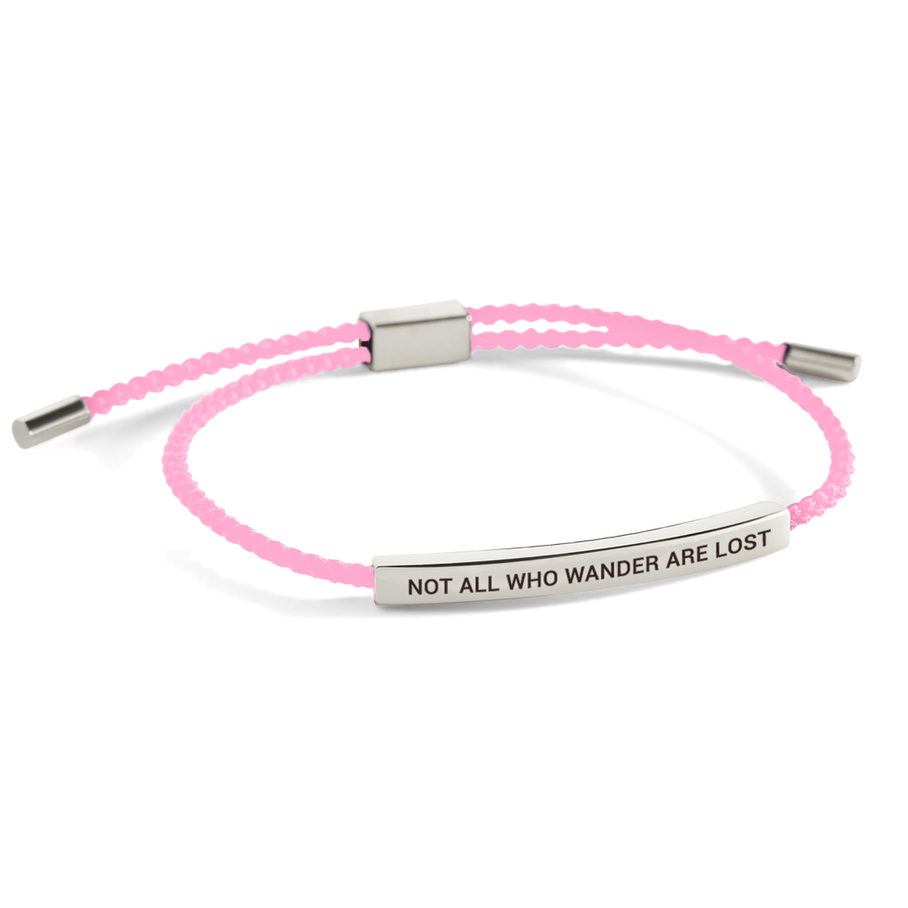 Not All Who Wander Are Lost Inspire Bracelet - Silver / Pink