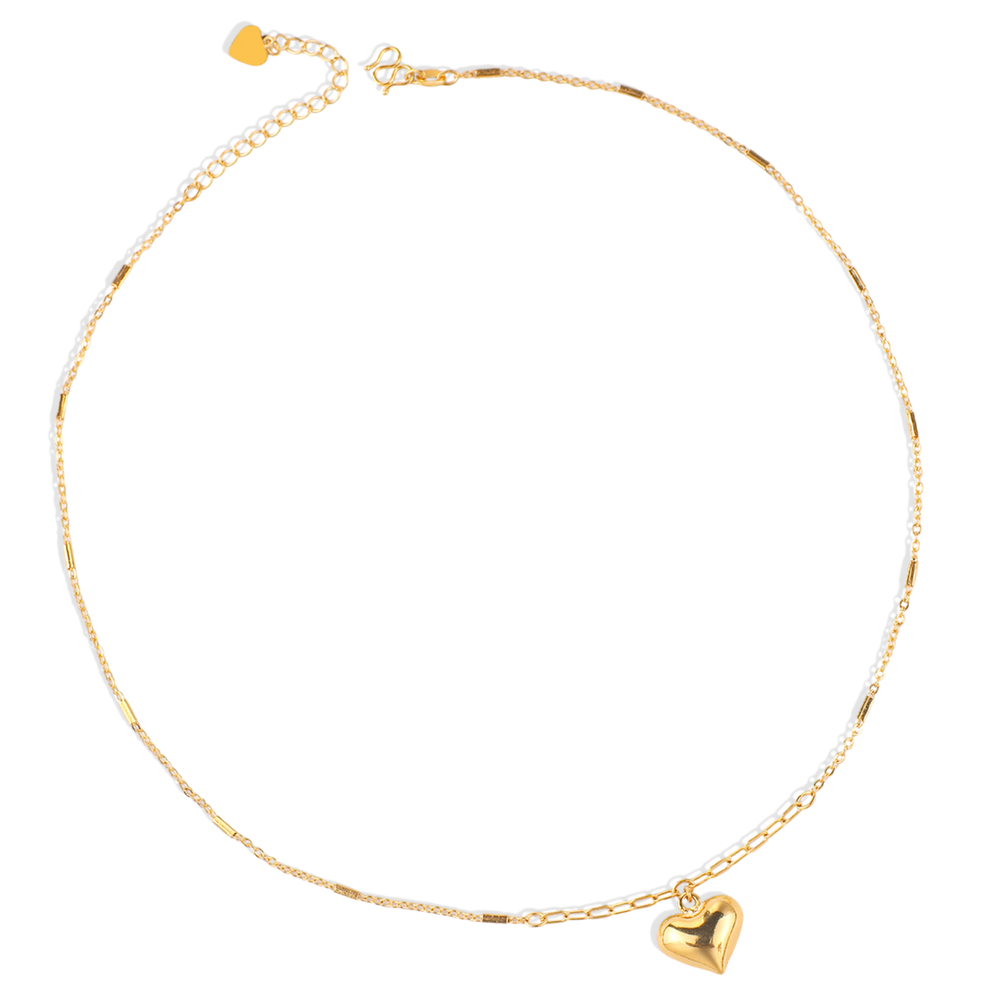 Balloon Heart with Paperclip Chain Necklace - Default Title