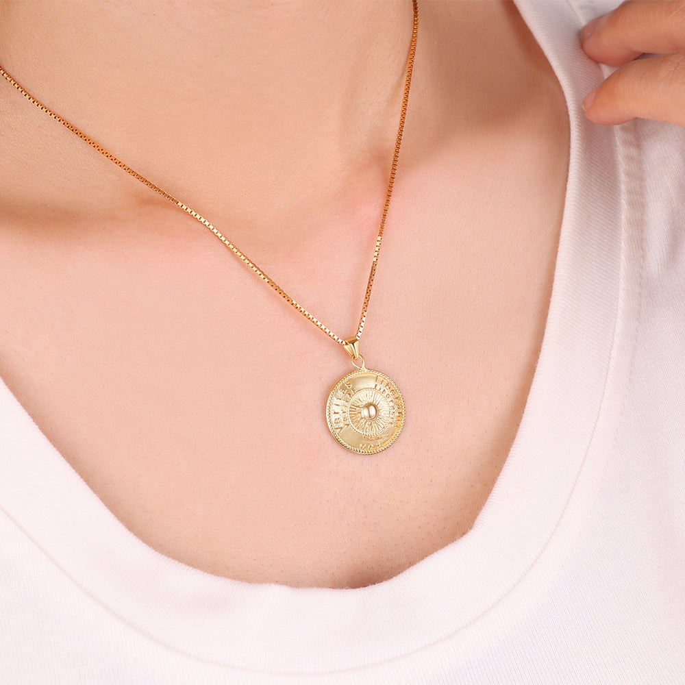 Sun Pendant Necklace - 18k Gold Over Sterling Silver