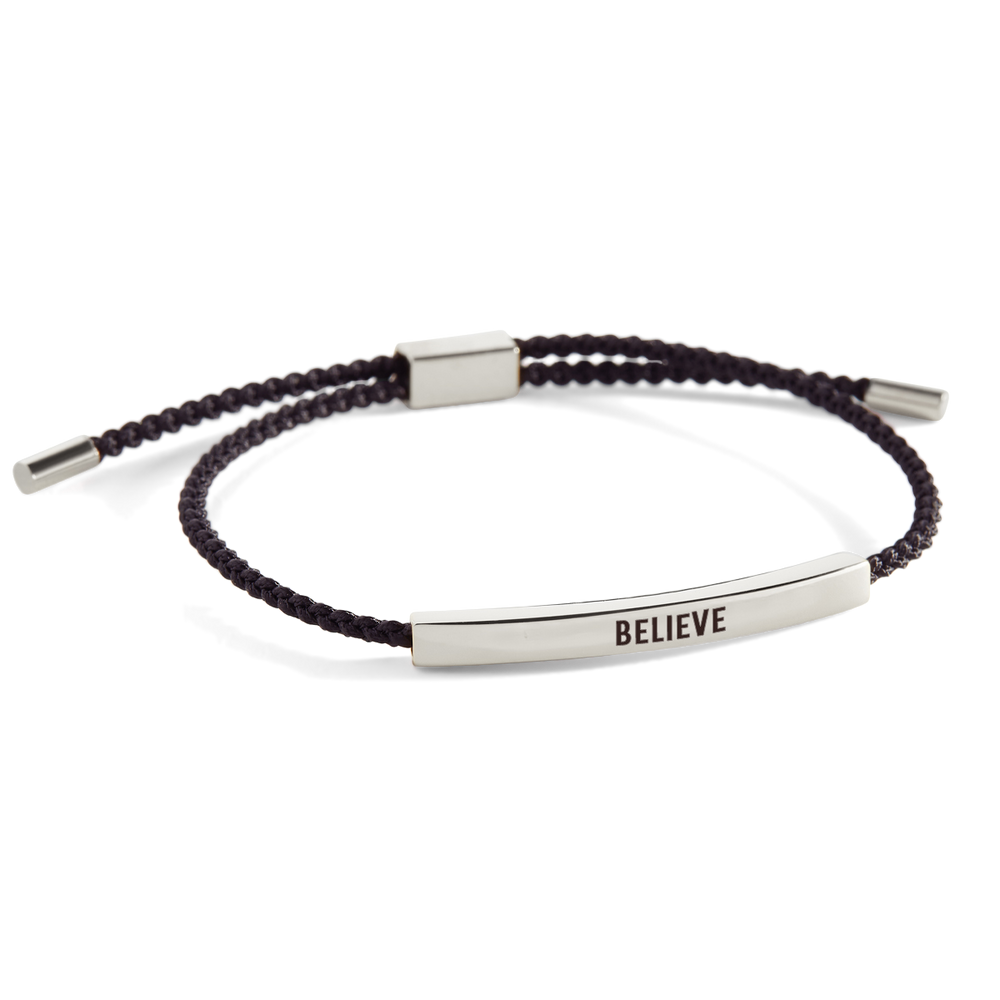 Believe Inspire Bracelet - Silver / Midnight Black / Standard