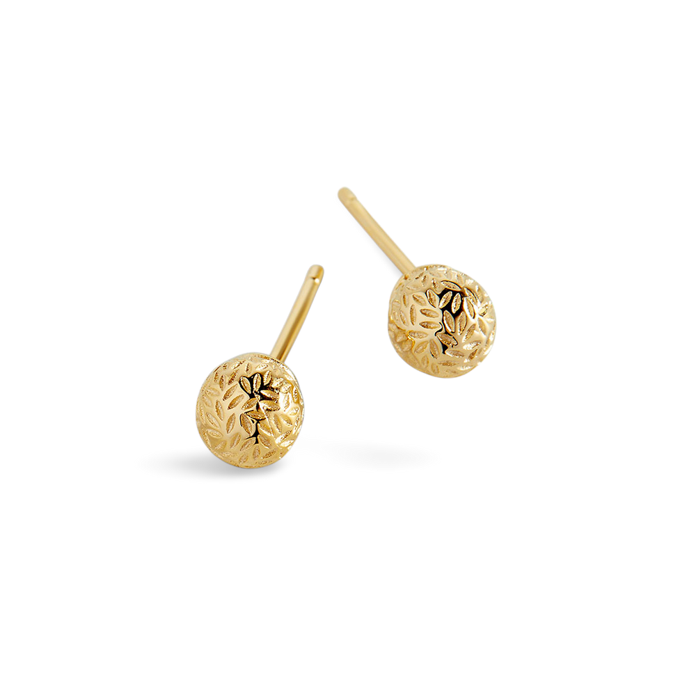 Textured Gold Ball Studs - 18k Gold Over Sterling Silver