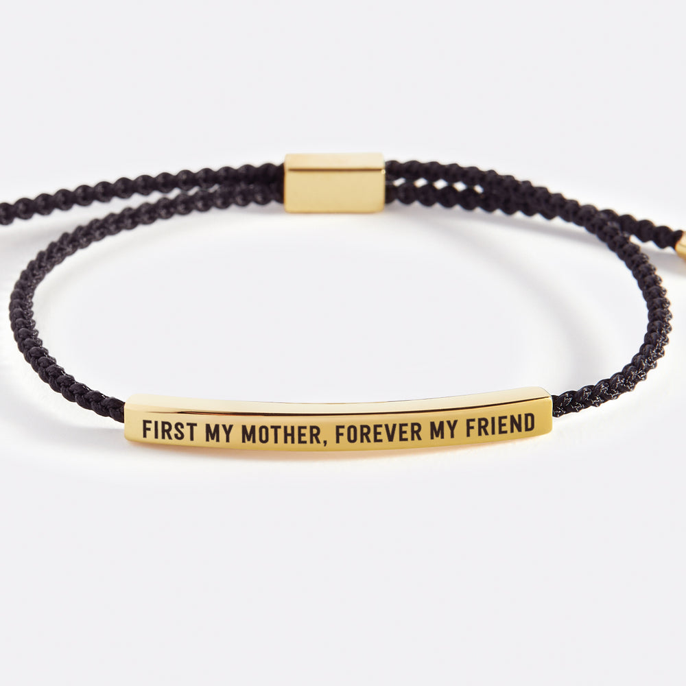First My Mother, Forever My Friend Inspire Bracelet - Gold / Lucky Red / Personalized