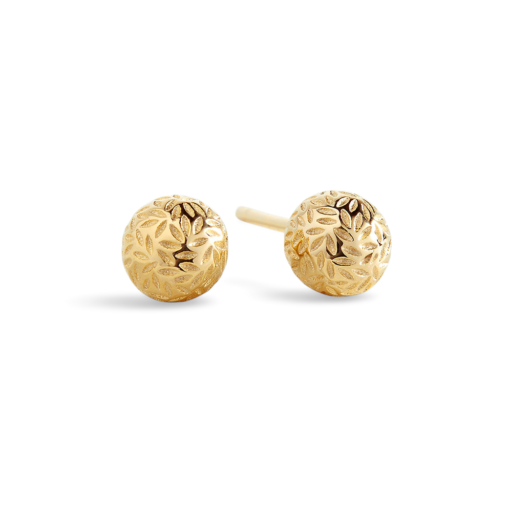 Textured Gold Ball Studs - 18k Gold Over Sterling Silver